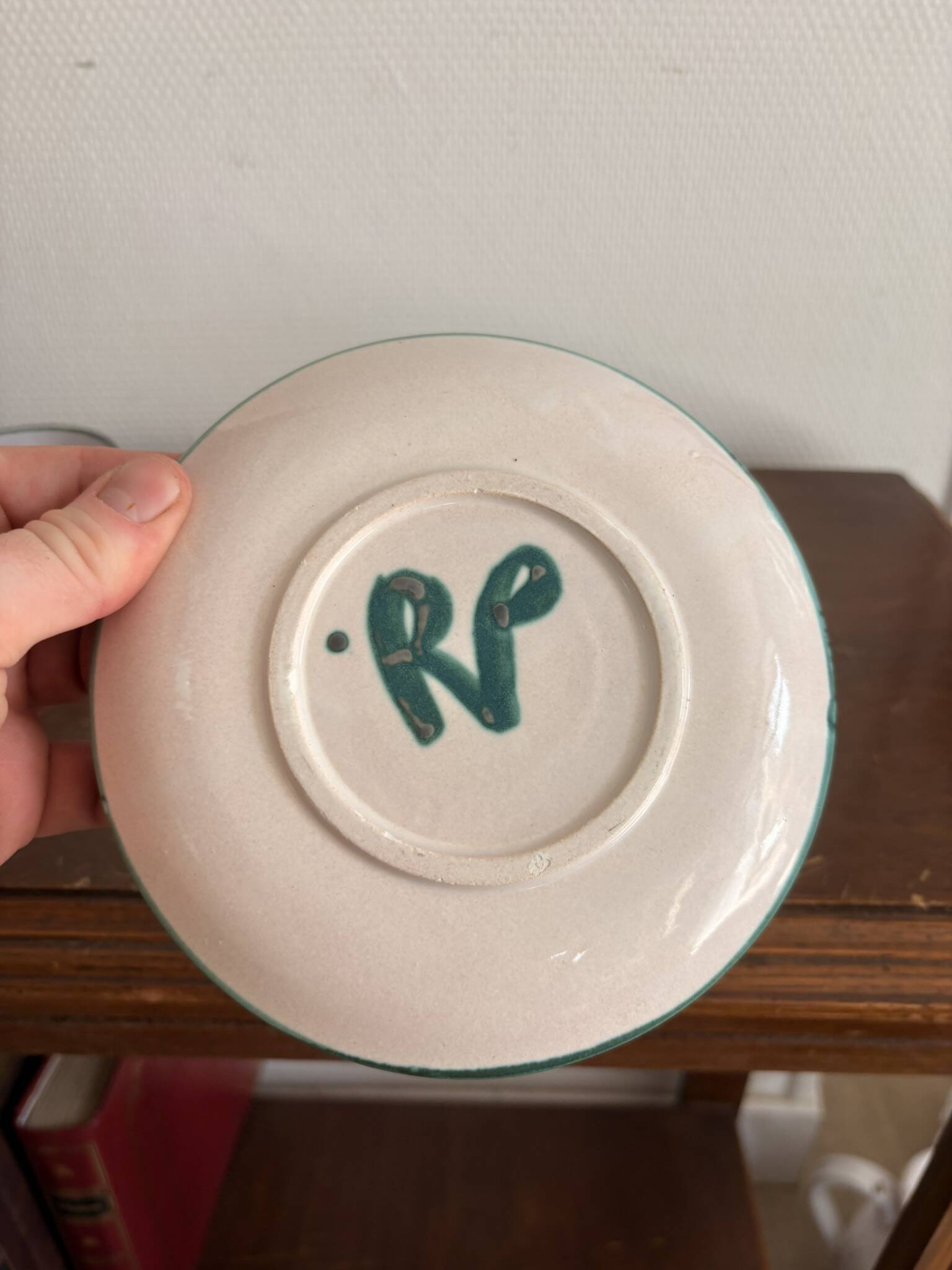 Cup Saucer Ceramic Vallauris Robert Picault Vintage 50's Geometric