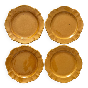4 assiettes à dessert - ocre