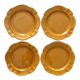 4 dessert plates in ceramic Pichon Uzes ochre yellow