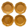 4 dessert plates in ceramic Pichon Uzes ochre yellow