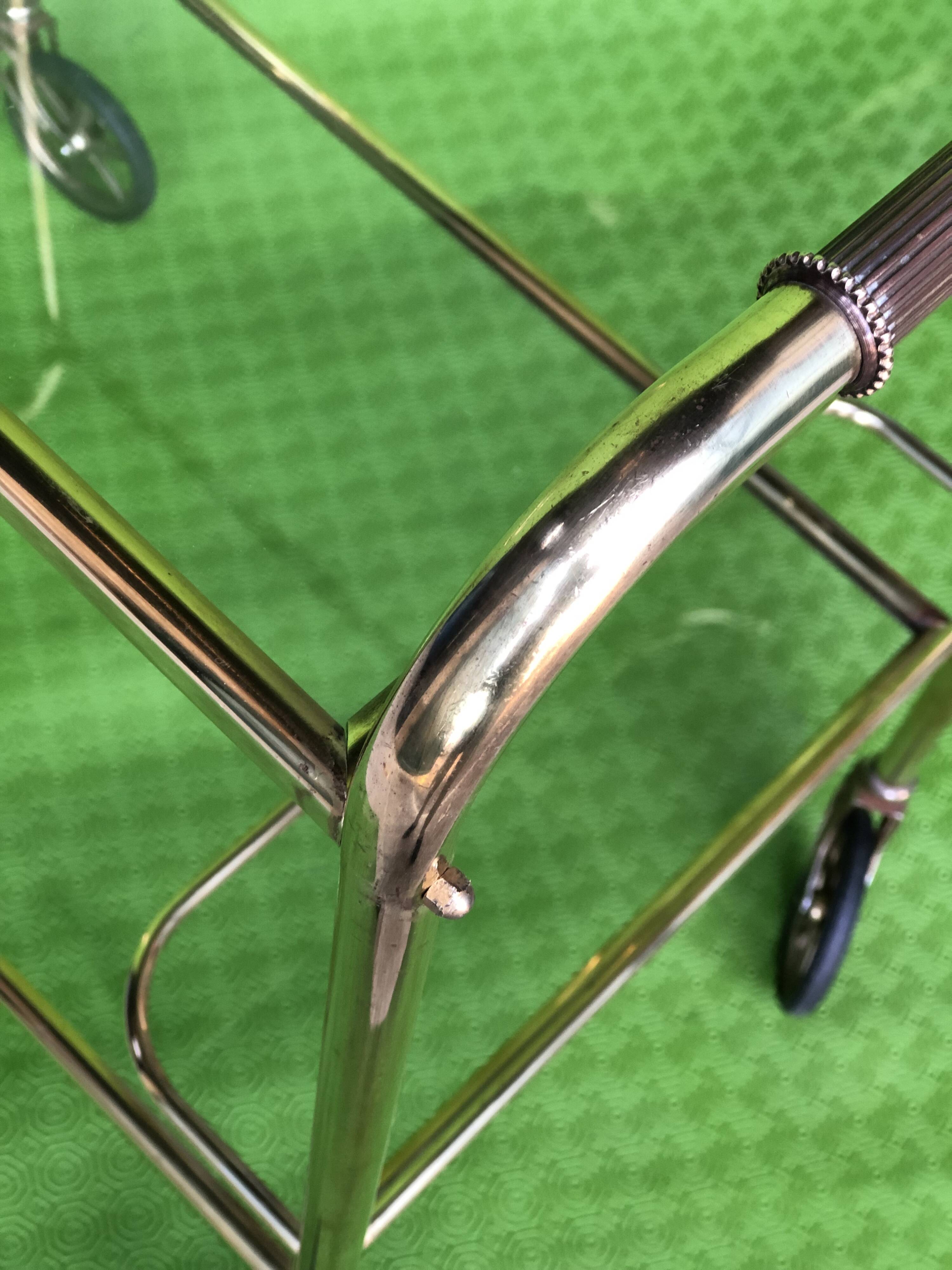 Desserte roulante vintage 1960-1970 metal dore