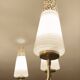 Large Vintage Italian Pendant Light, 1950s, Brass Glass