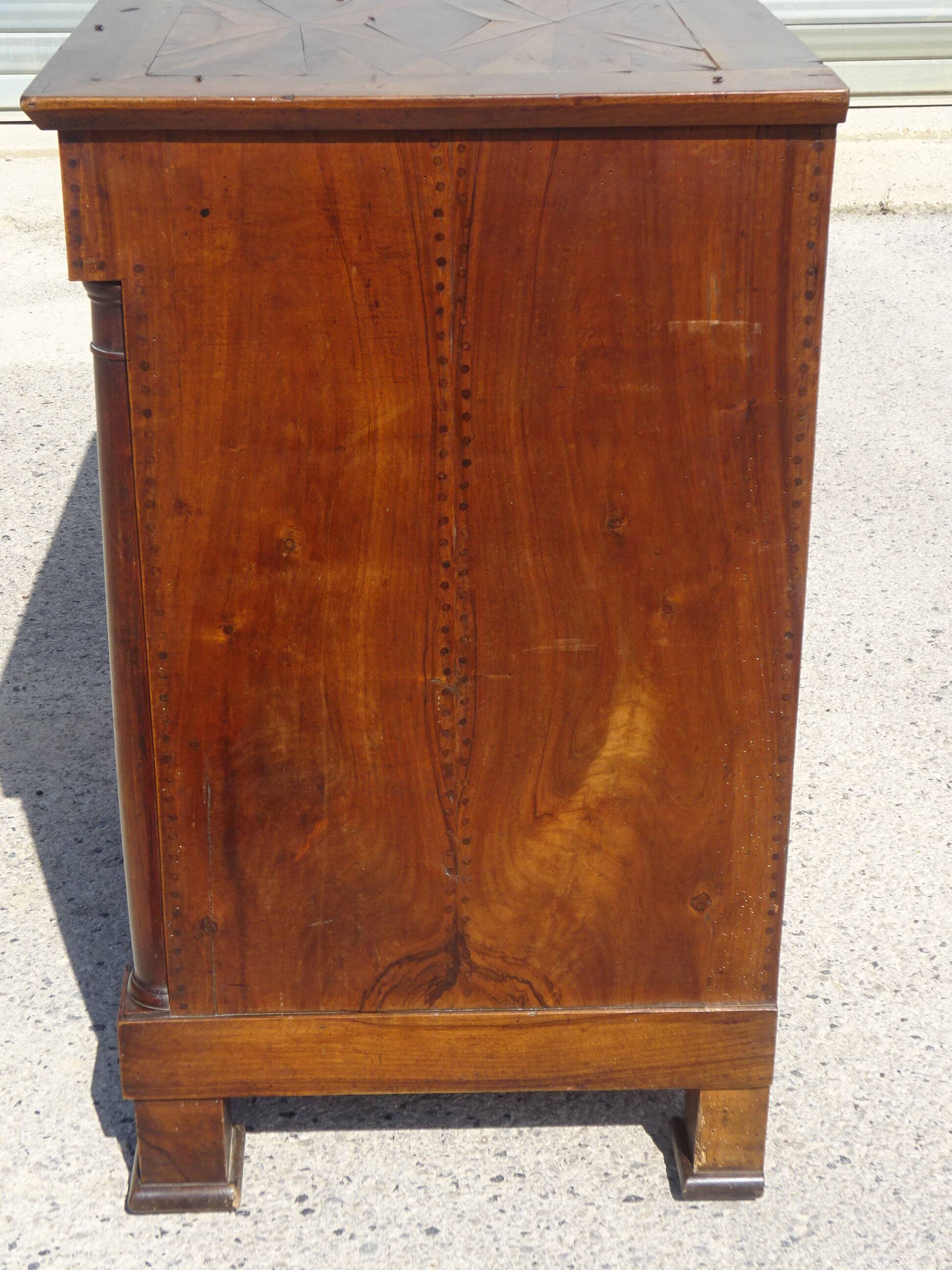 Empire style marquetry sideboard, 2 doors and 1 drawer