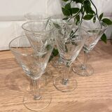 Set de 6 verres à liqueur en verre gravé