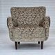 1960s, Danish armchair, light green furniture velour, teak wood legs.