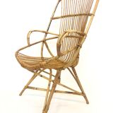 Van Rohe Noordwolde rattan chair, 1960s