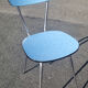 Blue formica set Jafae and its 4 vintage chairs, 70s