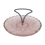 Pink glass-sided dish