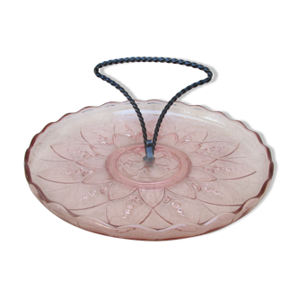 Pink glass-sided dish