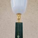 1940 Lamp Leather & Golden Brass Maison Chalmette in Paris Ht 55 cm