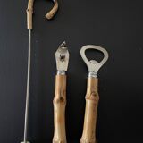 Couverts de service ouvre-bouteilles manches bambou
