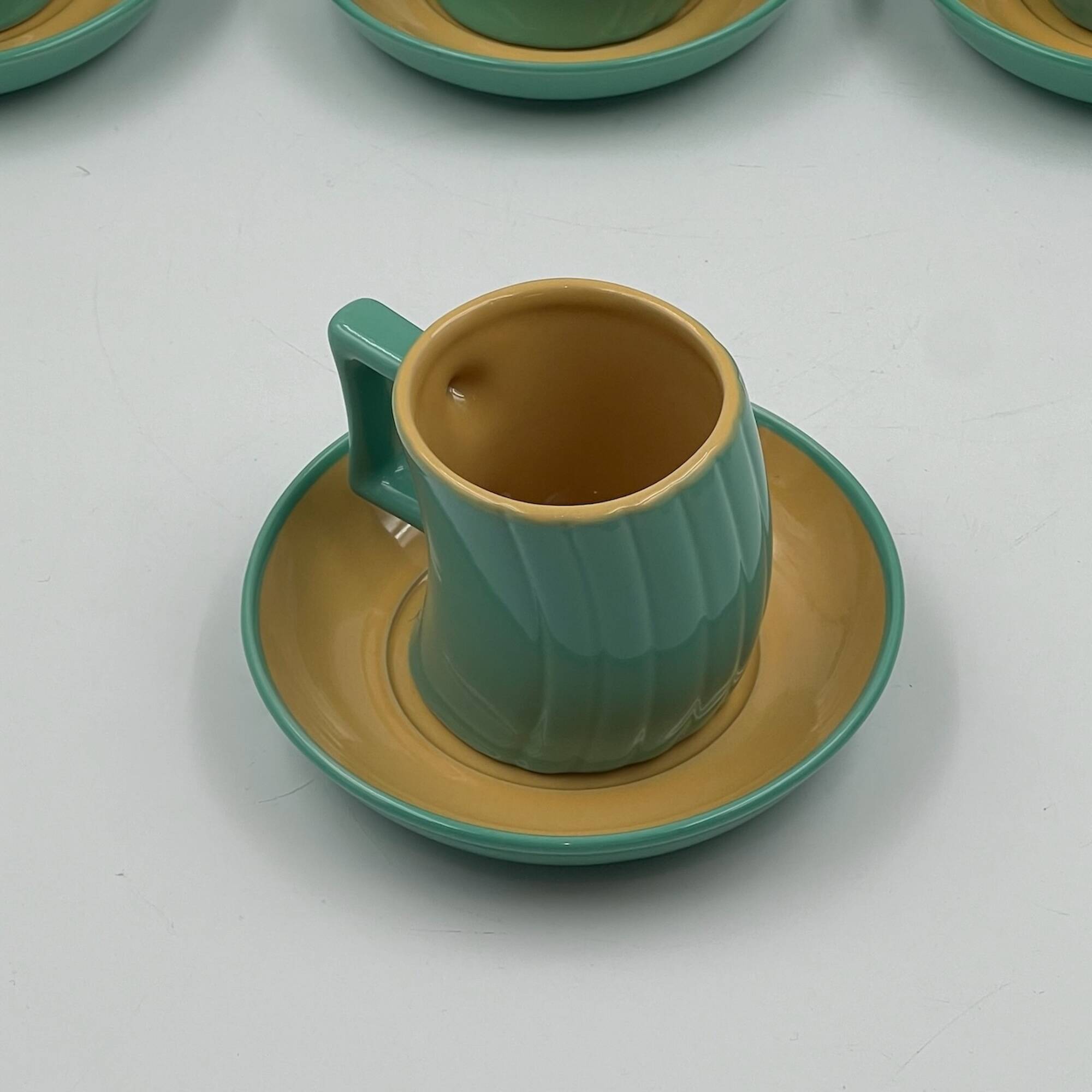 Vintage Memphis Naj Oleari Ceramic Tea Set by Massimo Iosa Ghini - 1980s