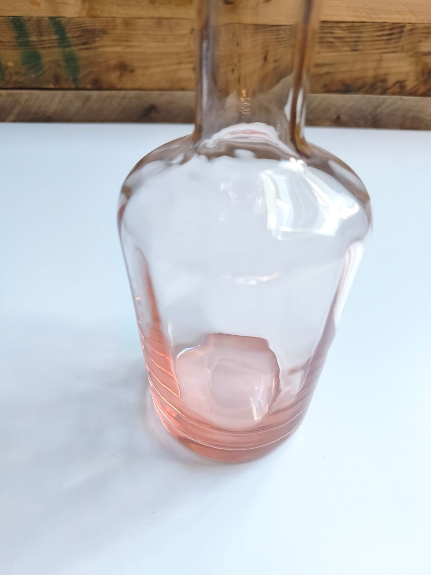 Vintage pink glass bottle
