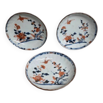 Antique Chinese Imari Porcelain Cappuccino Saucers, mid 1700s