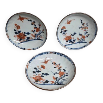 Soucoupes à cappuccino en porcelaine Imari chinoise antique, milieu des années 1700.