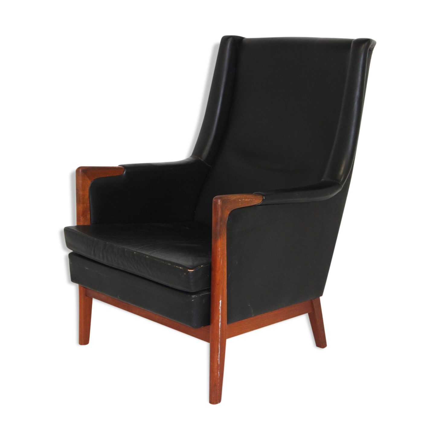 Leather armchair, Karl Erik Ekselius, Sweden, 1960