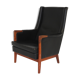 Fauteuil en cuir, Karl Erik Ekselius, Suède, 1960