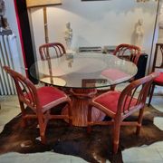 Table & chaises Maugrion Roche Bobois 1980