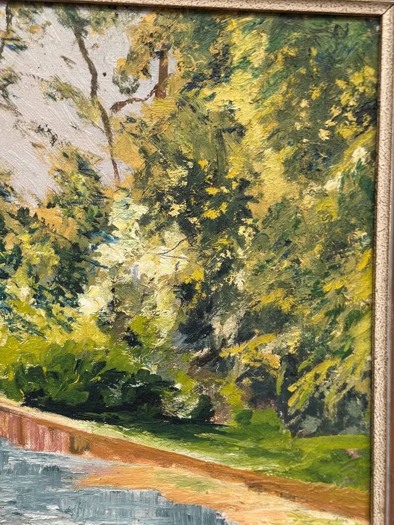 Original Swedish Oil on Canvas – "Cascade" – Signed – Vintage and Framed – 53 × 68.5 cm (20.9" × 27")