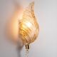 Frosted glass leaf wall lamp by Hillebrand, Germany, 1970s