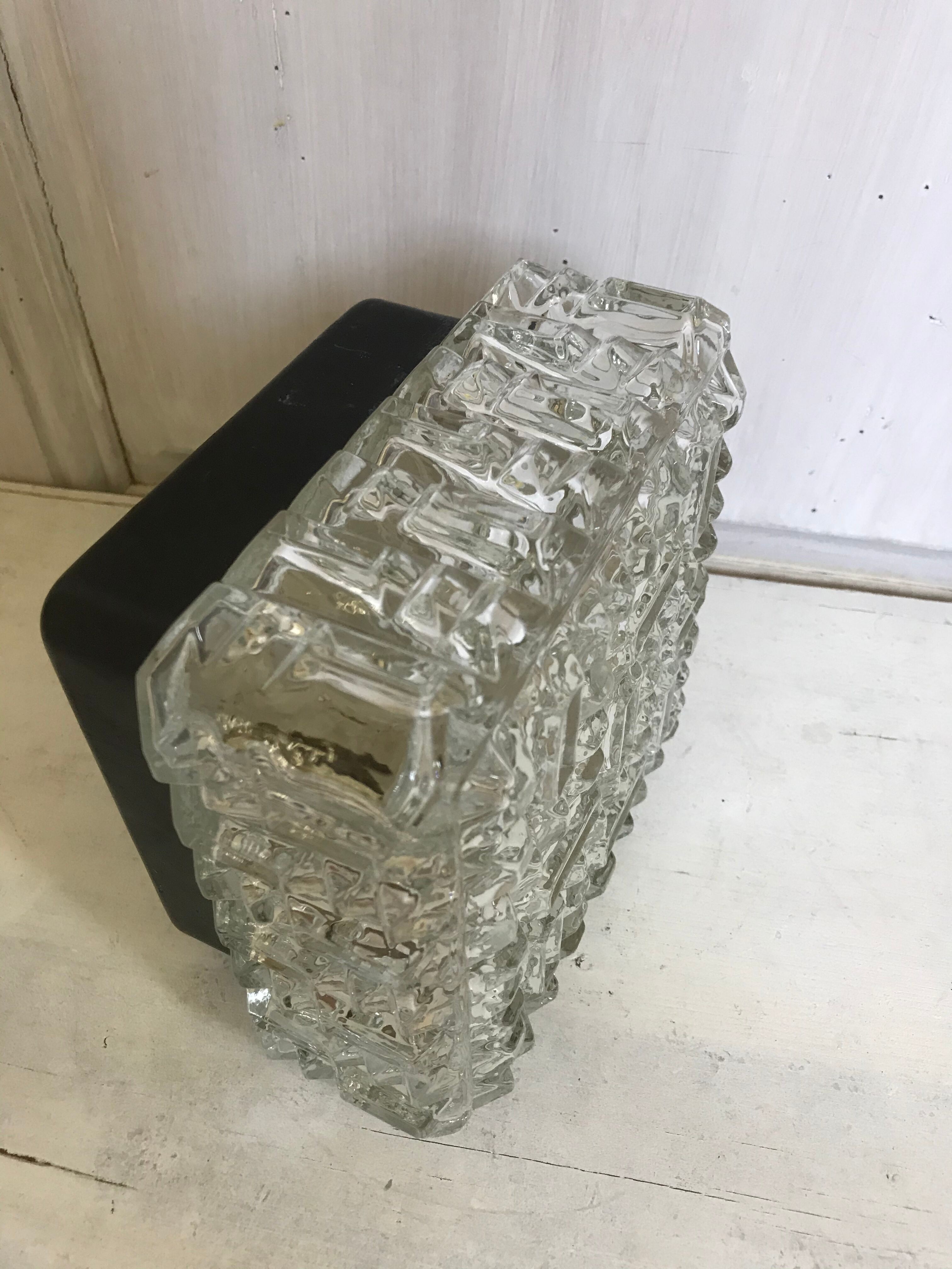 Vintage glass square wall lamp