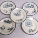 5 anciennes assiettes creuses Terre de fer rocaille faience pexonne