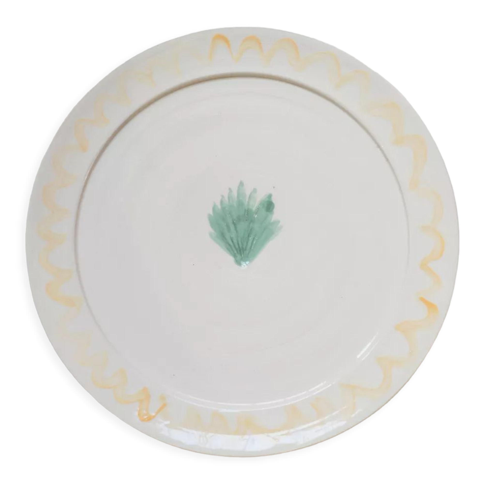 Yellow artisanal shellfish plate