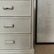 Vintage cane chest of drawers with 3 drawers - white patinated wood - seaside spirit