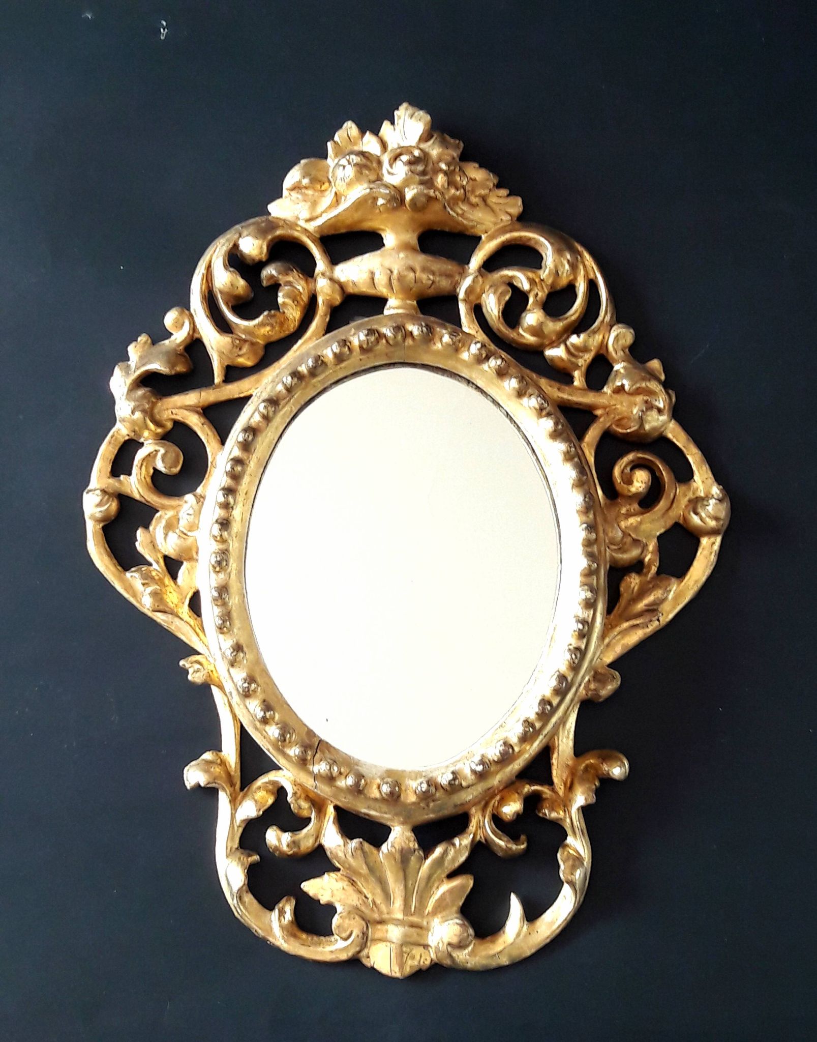 Miroir bois doré ItalieXVIIIe 33x45cm