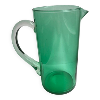 Green glass pitcher 70s