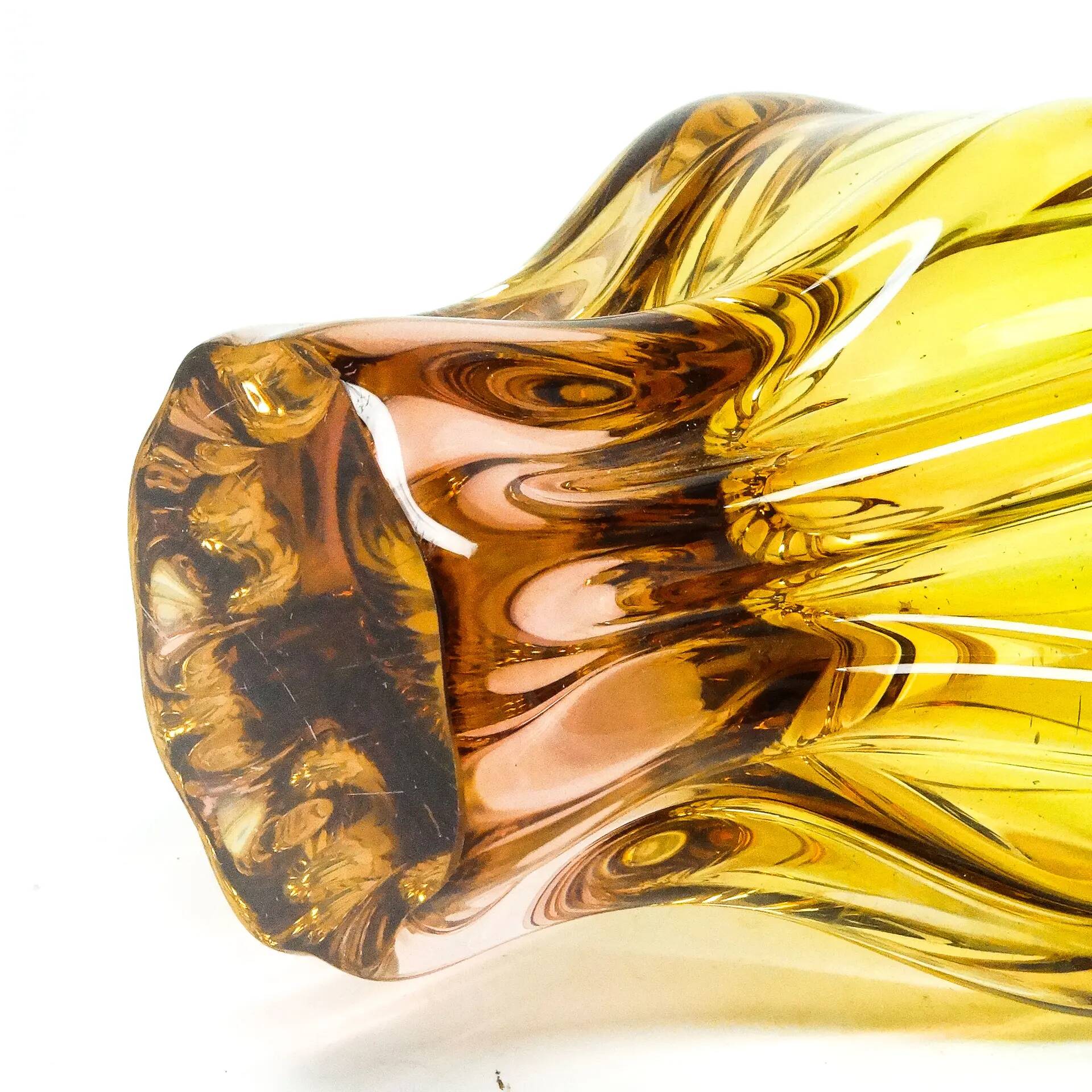 Mid-century modern vase, glass, designed by J. Hospodka, Czechoslovakia, 1960s