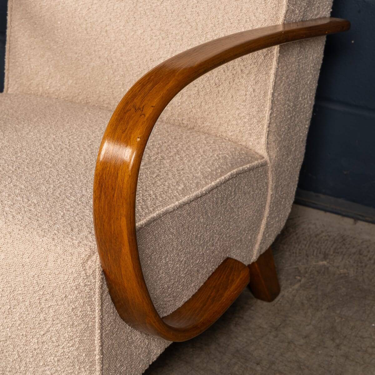 Vintage 20thc pair of halabala lounge chairs, made in czechoslovakia c.1930