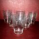 Series of 6 glasses cups 1920 in crystal engraved guilloché in pantogravure 9.2Ht