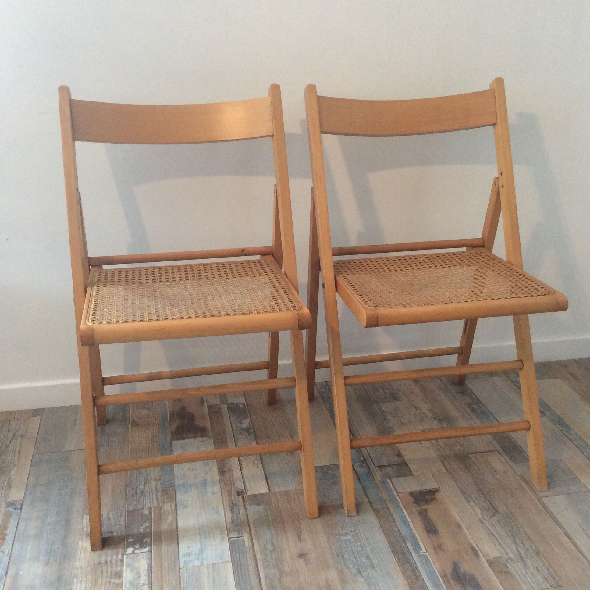 Pair of folding chairs vintage 70s canage
