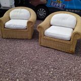Rattan armchairs