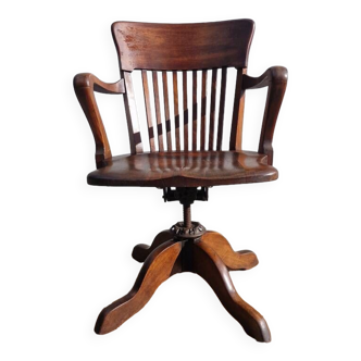 American oak office armchair