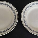 Pair of Gien iron earthenware dessert plates with Austerlitz decor
