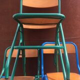 Lot of 11 school chairs from the 70