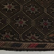 Tapis Kilim Vintage Noir et Brun à Motifs Géométriques, 183x297 Cm