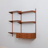 Kai Kristiansen teak wall unit with console, Denmark, 1960s