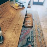 Large solid oak farmhouse table with two drawers 260 cm x 100 cm