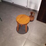 2 vintage tripod stools