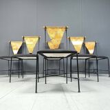 Set of 6 post modern dining chairs, 1970s