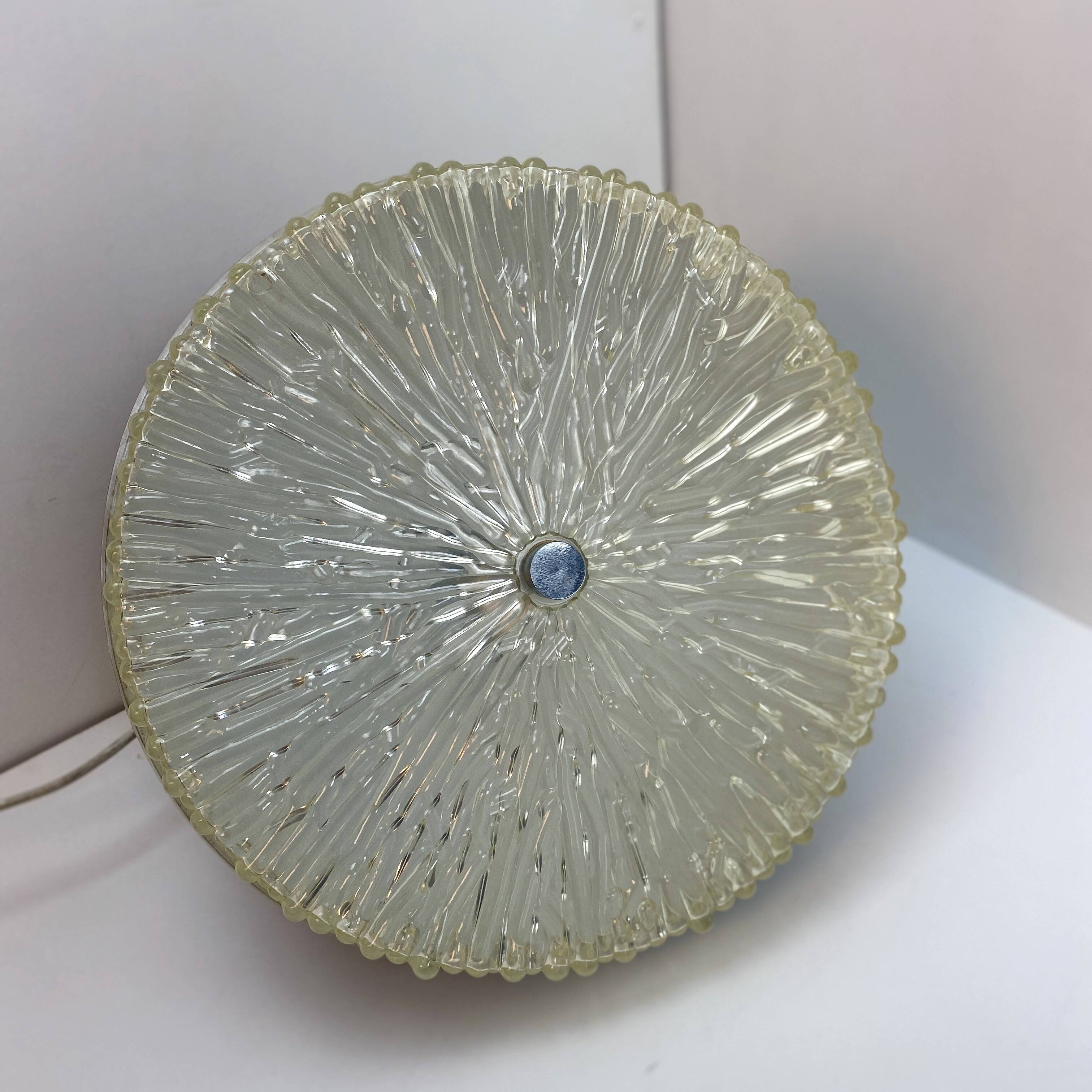 Space Age 1970 pendant light, brown and chrome