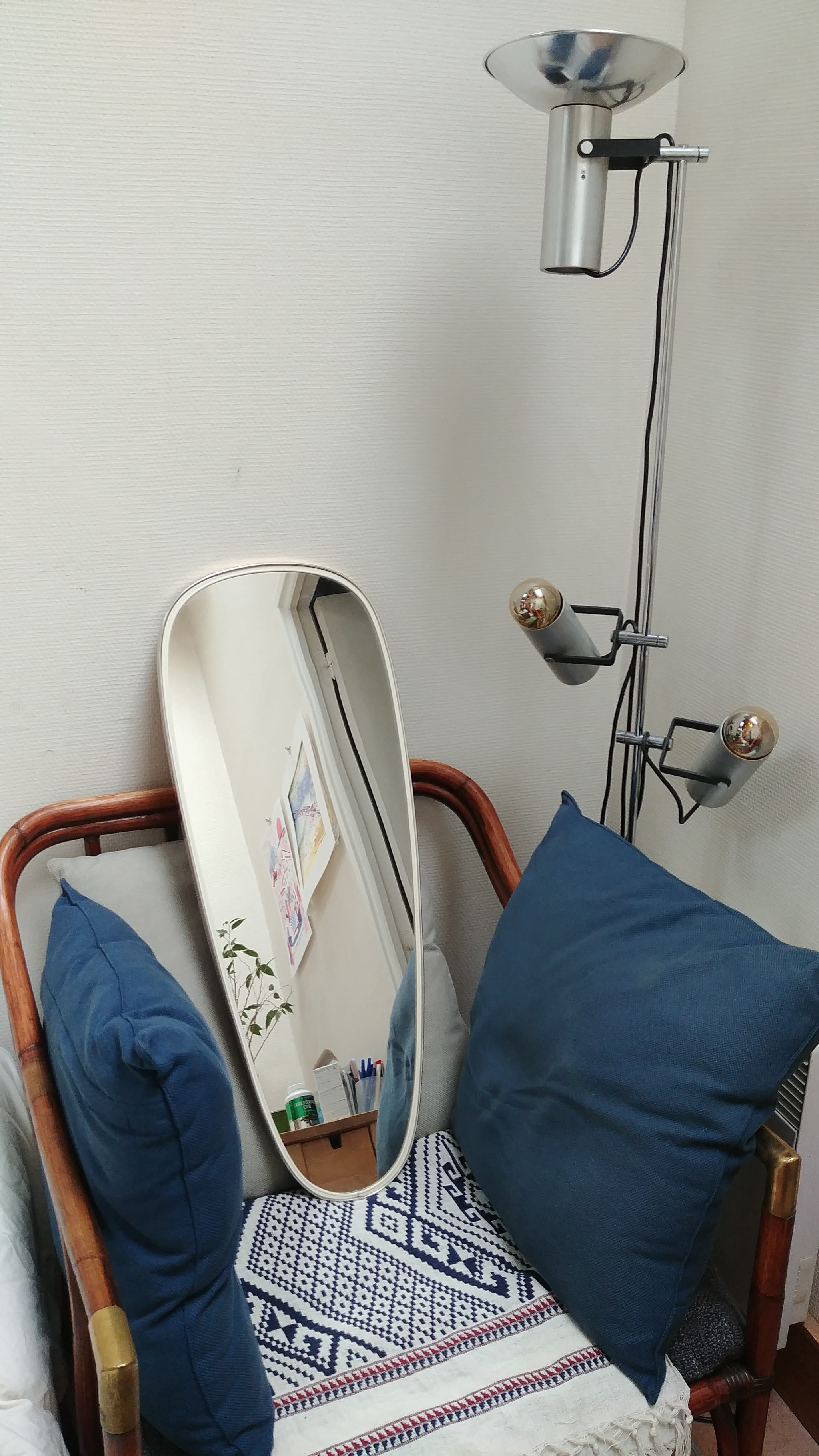 Mirror shape free 50s silver metal