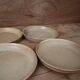 6 stoneware rimmed dinner plates