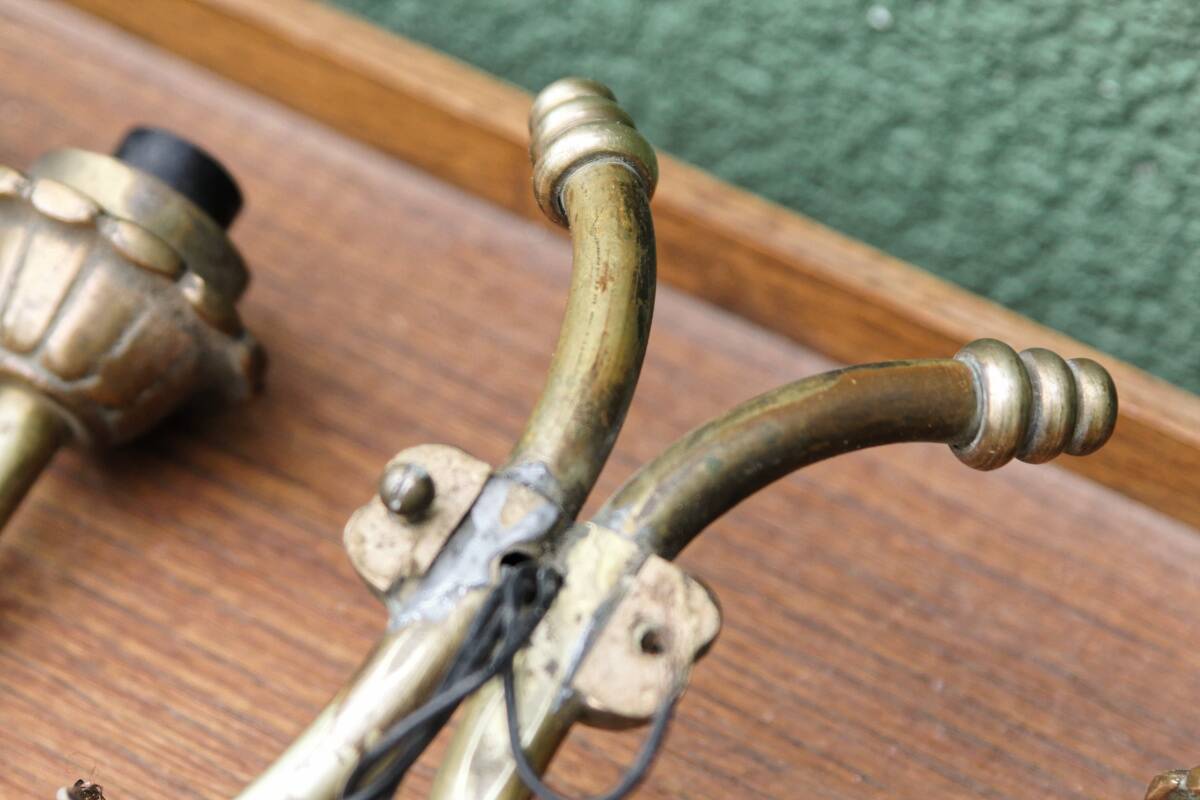 Pair of brass wall lights, 1950s