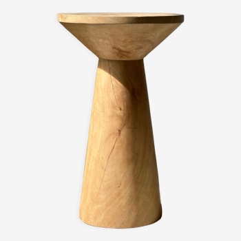 Side table, end of sofa in natural mango monoxyl conical tray H:50cm
