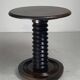 French brutalist wood turned side table in the style of Charles Dudouyt