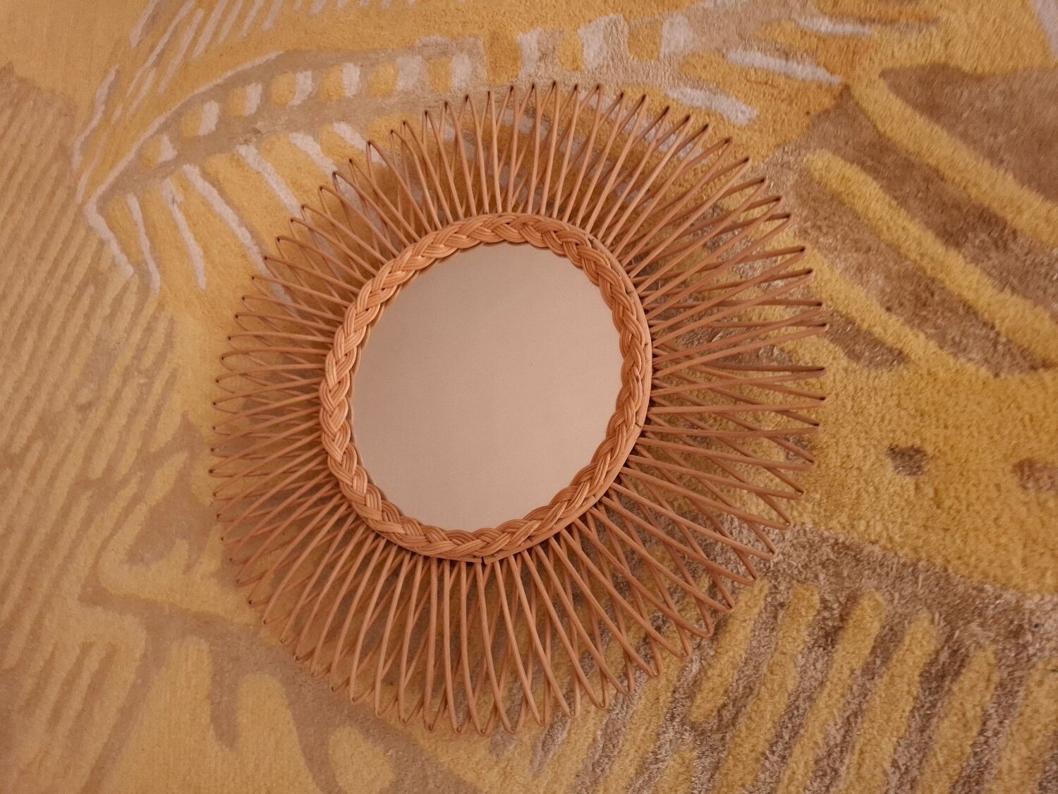 Vintage rattan mirror